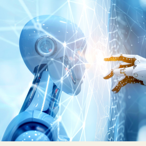 "a blue image that shows AI working"